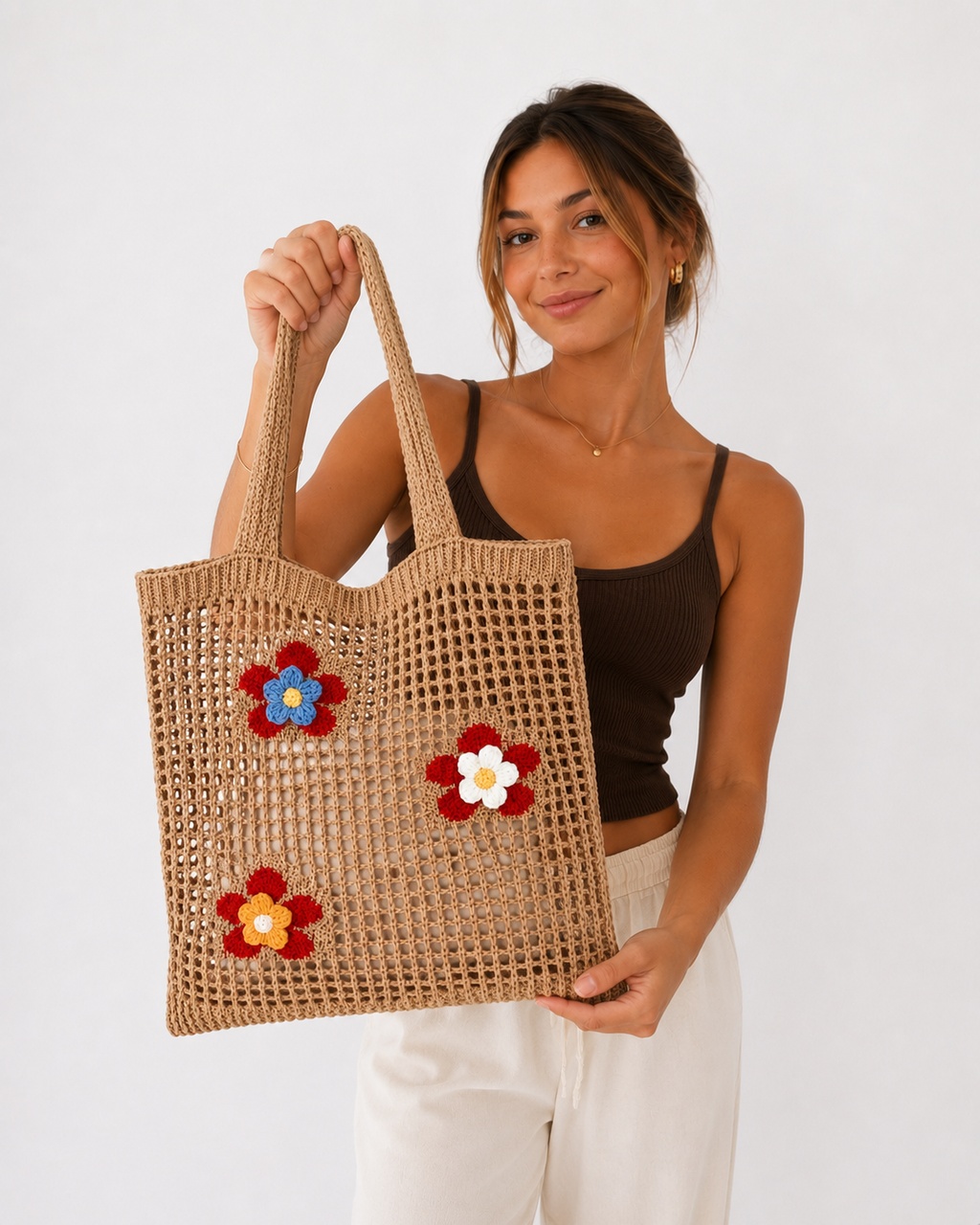 Knitted Flower Handbag